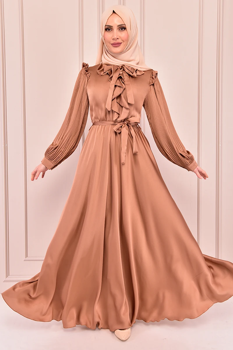 

Belt Satin Dress Taba NEV14825