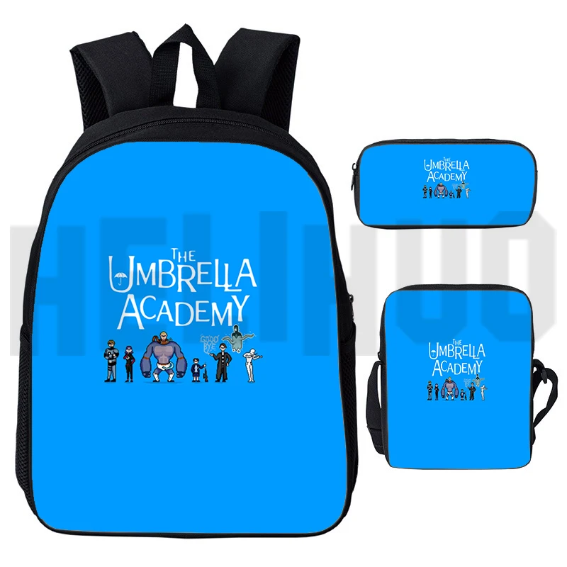 Дорожный рюкзак с 3D-принтом «Академия зонтиков», повседневные школьные ранцы для девочек и мальчиков, женская модная косметичка на ремне