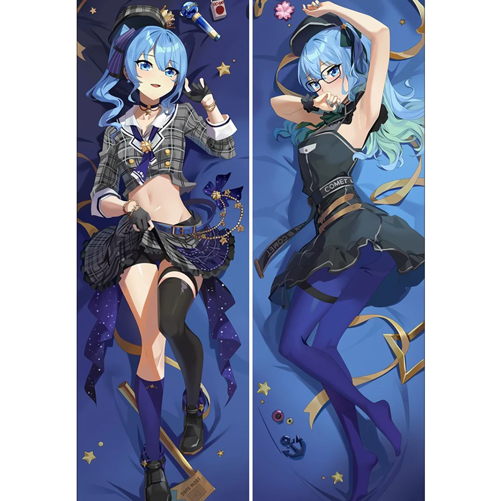 

Декоративная подушка в стиле аниме, двойная наволочка Hoshimati Suisei Dakimakura Waifu с обнимающимся рисунком по бокам, подарок