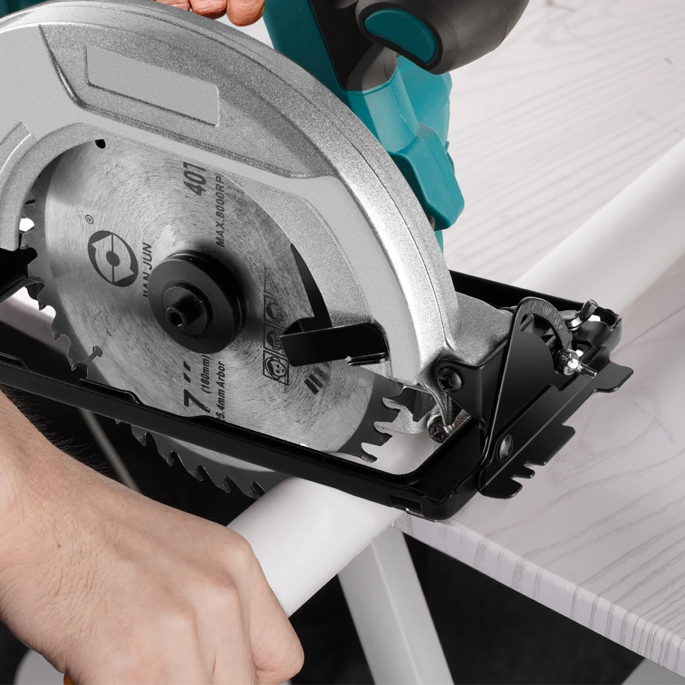 7 Inch Brushless Circular Saw 180mm 10800Rpm 3 Saw Blade Cordless Woodworking Cutting Tool for Makita 18V Battery Electric Saw 5