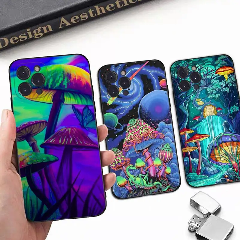 

Trippy Psychedelic Mushrooms Phone Case For iPhone 8 7 6 6S Plus X SE 2020 XR XS 14 11 12 13 Mini Pro Max Mobile Case