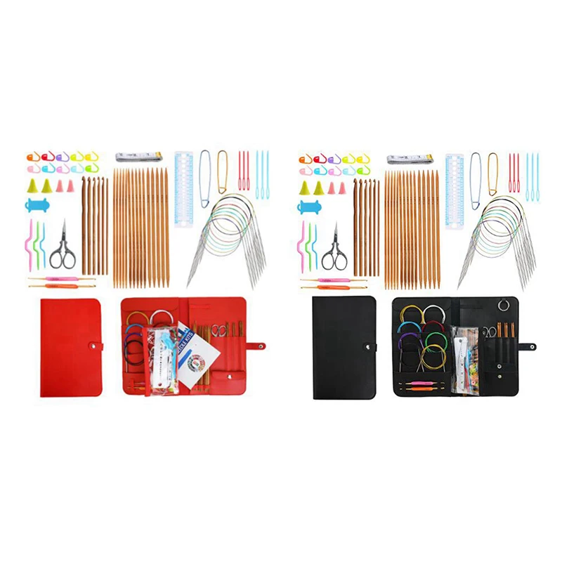 

BMBY-сумка для вязания крючком, сменные круговые спицы, набор алюминиевых крючков для вязания крючком, набор для шитья, аксессуары в подарок