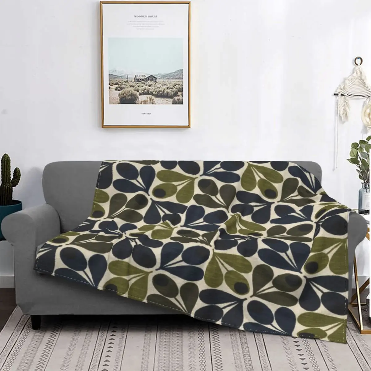 

Orla Kiely-colcha de cama a cuadros, manta con plumas, 1549, 140