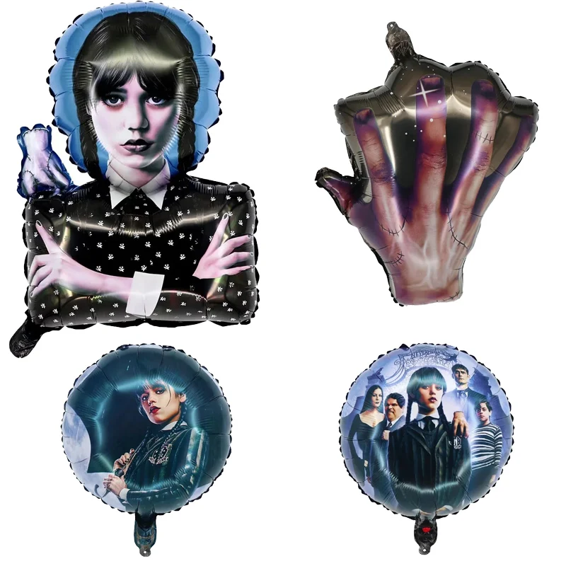 

Wednesday Addams Birthday Party Balloon Horrible Aluminum Film Balloon Baby Shower Wedding Party Decoration Girls Kids Home Deco