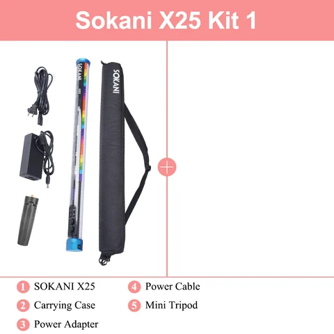 Sokani X25 RGB двухцветный светодиодный видеосветильник с ручным управлением через приложение для освещения видеосъемки для YouTube, Tiktok