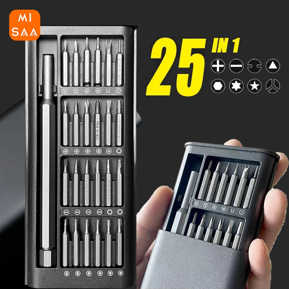 

25 в 1 Набор отверток магнитные Биты Phillips Torx Шестигранная прецизионная разборная Отвертка Ручной инструмент отвертка для ремонта ПК телефонов