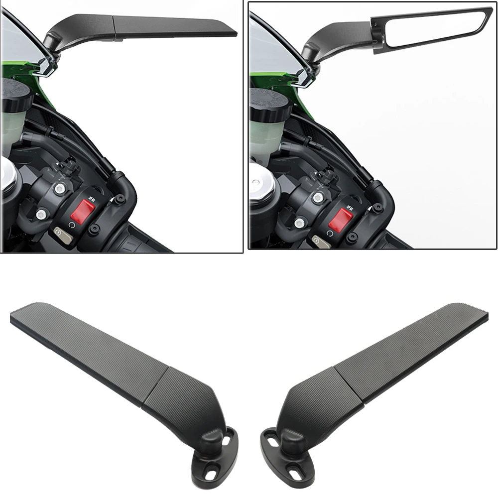

Motorcycle 2PCS Rearview Mirrors Wind Wing Adjustable Rotating for BMW Mirrors S1000 S1000R S1000RR HP4Modified