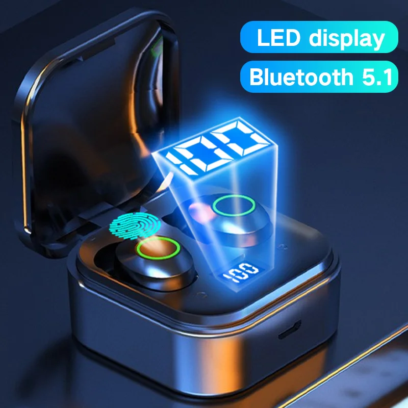 

TWS-стереонаушники с зарядным футляром и поддержкой Bluetooth 5,1, 3000 мА · ч