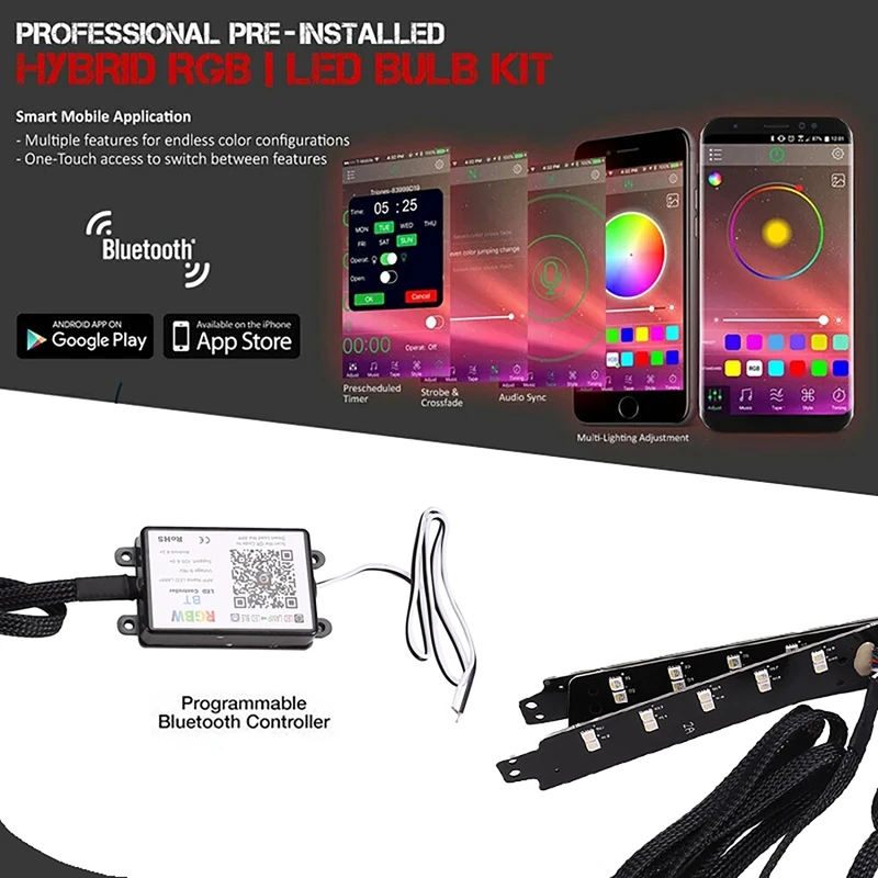 1 комплект для Ford Mustang 2013-2017 RGBW многоцветные светодиодные DRL дневные ходовые огни