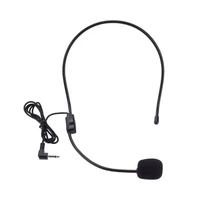 portable head mounted headset microphone wired 3 5mm plug guide lecture speech headset mic for teaching meeting