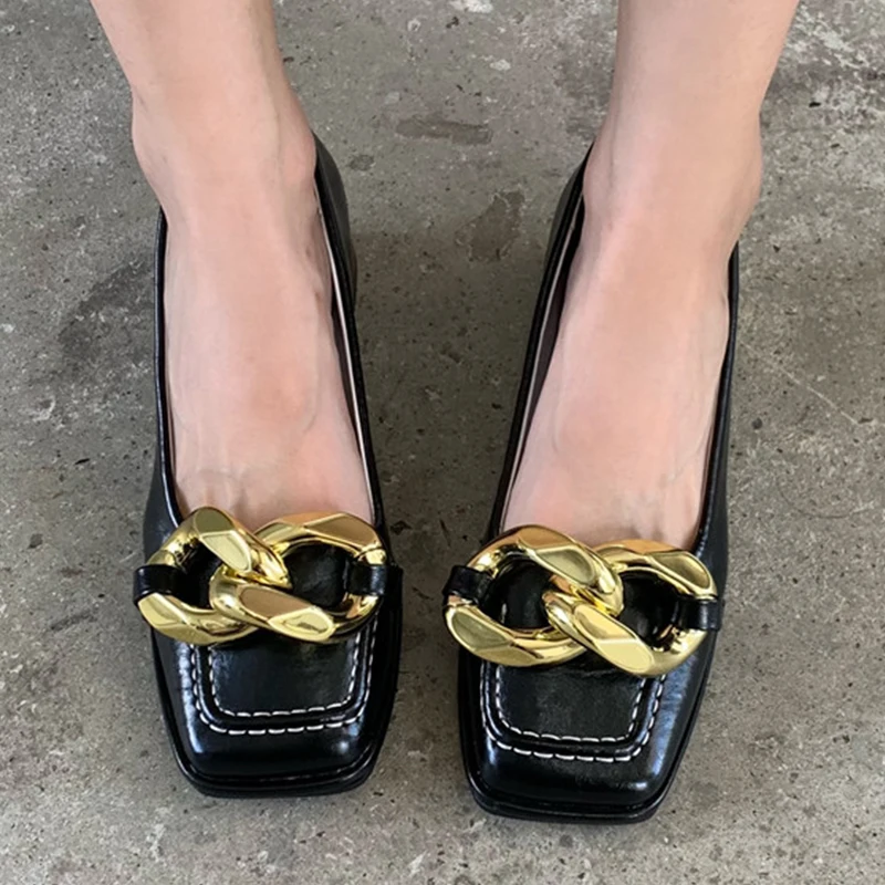 

Сандалии-гладиаторы женские на высоком каблуке, повседневная обувь с квадратным носком, шлепанцы с цепочкой, сланцы, 2022