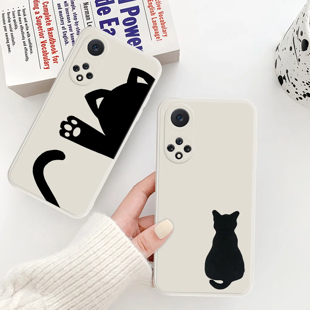 

Cute Cat Silhouette Phone Case For Huawei Nova 9 8 8i 7i 7 Pro 6 SE Cover Funda For Huawei Nova 5T 5i 5 Pro 4 4E 3 3i 2S Case
