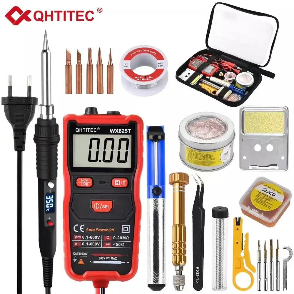 

908S Adjustable Temperature Electric Soldering Iron kit 220V 110V 80W Welding Solder Rework Station With Multimeter Repair Tools