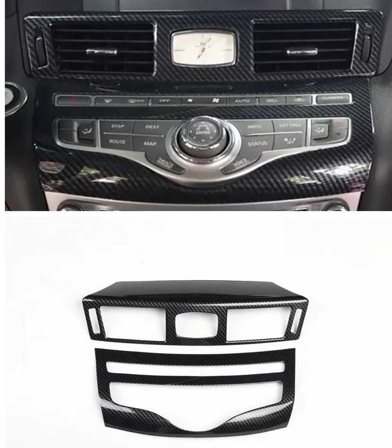 

Автомобильная центральная консоль из АБС-пластика, Обложка управления переменным током, декоративная Автомобильная наклейка для Infiniti Q70 2013-2019