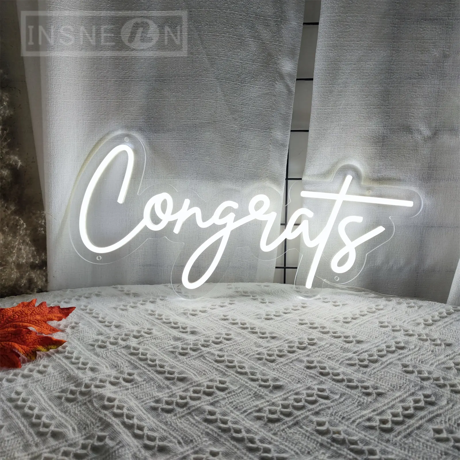 

Congrats Neon Sign Party Bar Shop Wedding LED Neon Lights Business Room Wall Decor Gift Neon Sign Lamp Waterproof Night Light 5V