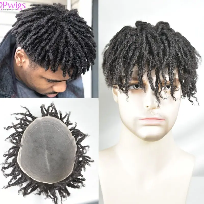 Pwigs афро мужской парик для мужчин короткие крученые косы человеческие волосы