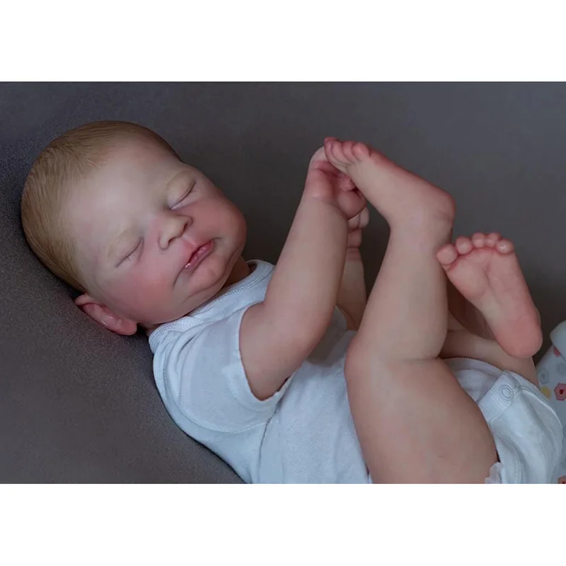 

NPK 53CM Newborn Baby Reborn Doll Timothy Sleeping Baby High Quality Genesis Hand Painted Doll with Visible Veins 3D Skin Toys