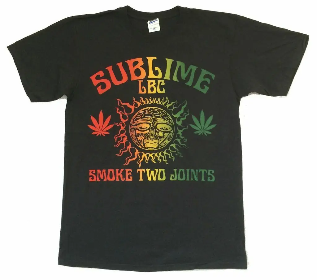 

Sublime Smoke Two Joints LBC 40oz Sun Black T Shirt New Band Merch