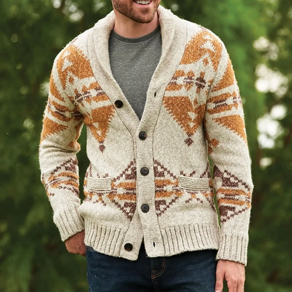 Cardigan Sweater Men Casual Spring Chunky String Sweater Coat Warm ...