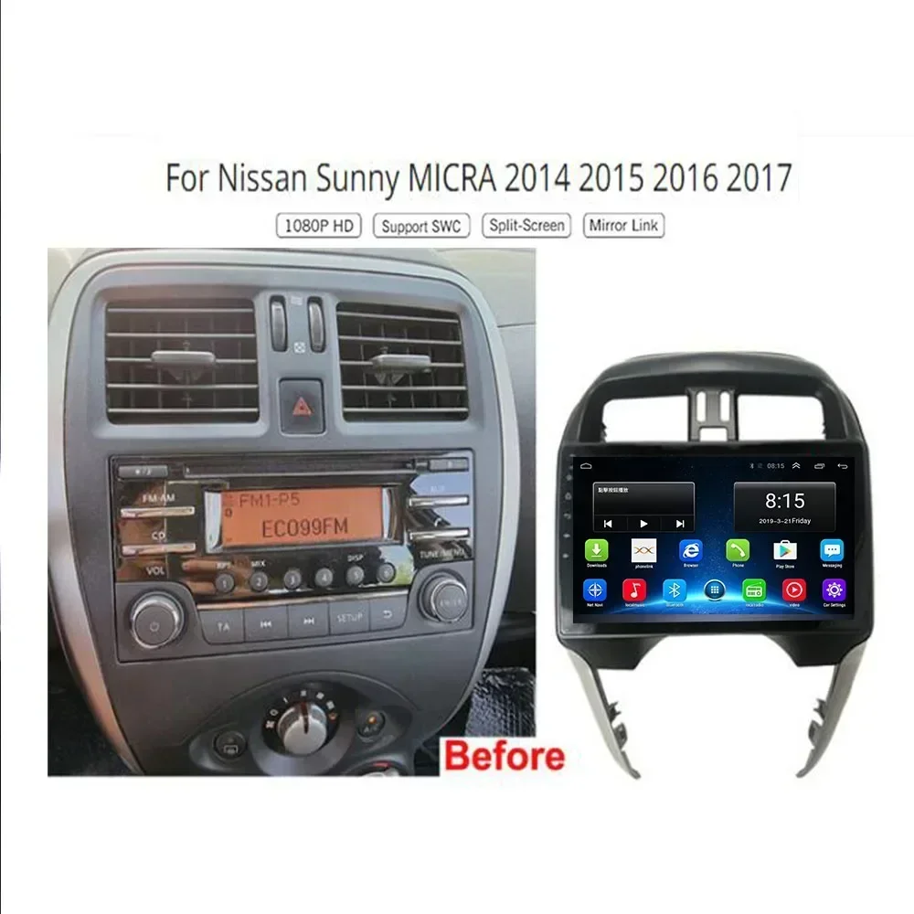 Android 13 для Nissan Sunny MICRA 2014 + автомобильный радиоприемник стерео мультимедийная