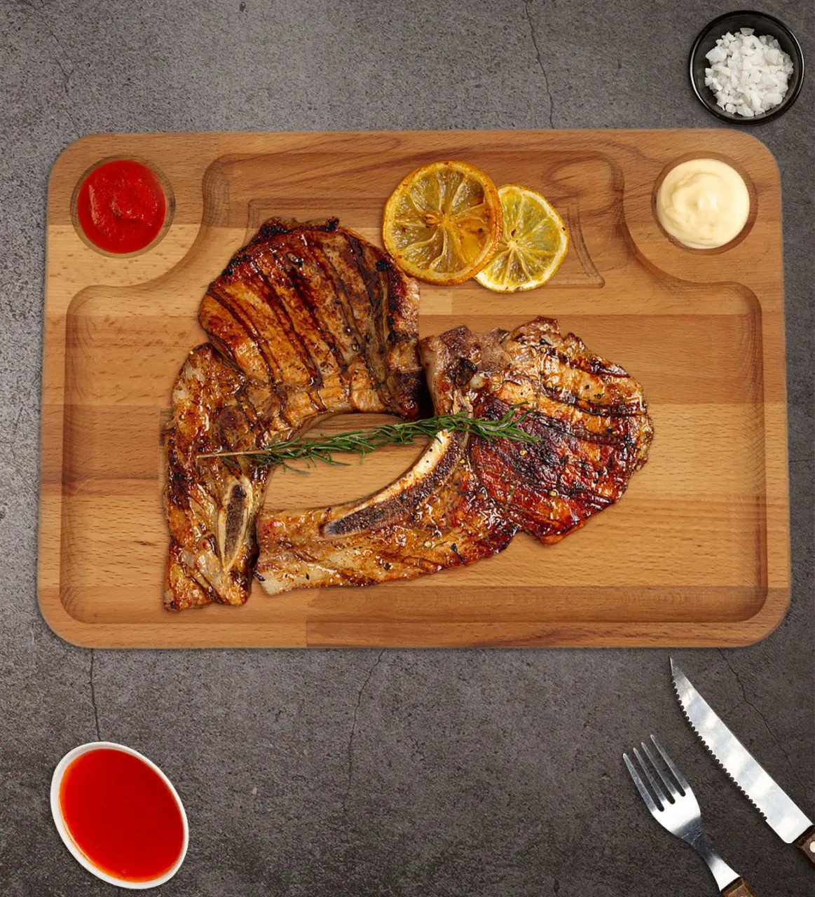 

BK Gift Natural Solid Wood Big Size Food Presentation Dish