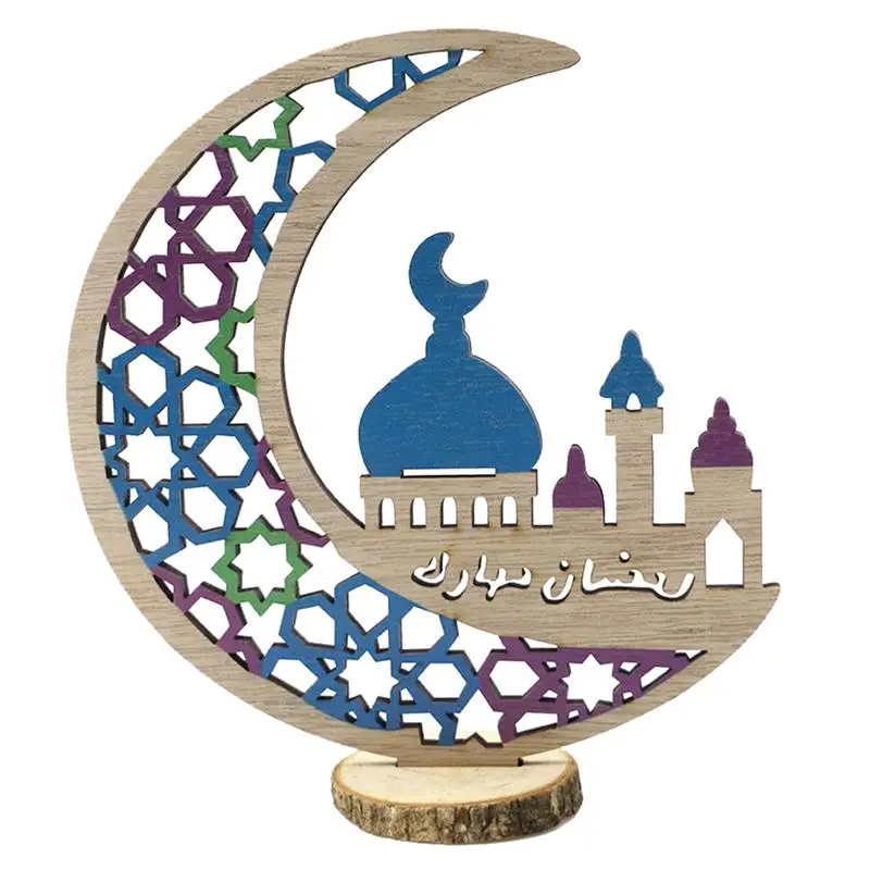 

Moon Design Ramadan Ornament Eid Festival Decor Desktop Ornament for Home