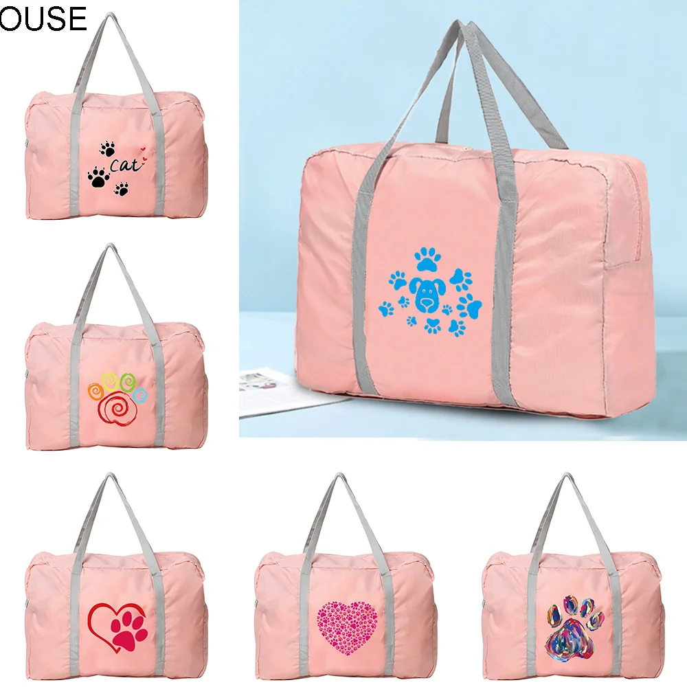 

Travel bag foldable women's travel bag clothing sorting storage fingerprint pattern luggage travel accessories