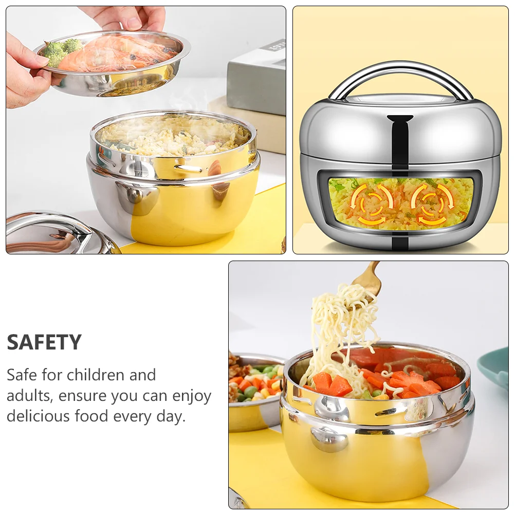

Box Lunch Bento Containerstainless Steel Thermalcontainers Kids Compartment Meal Insulated Stacking Metal Prep Tier Layer Double