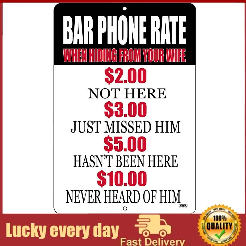 

Rogue River Tactical Funny Sarcastic Metal Tin Sign Wall Decor Man Cave Bar Phone Rates metal decor room decoration men