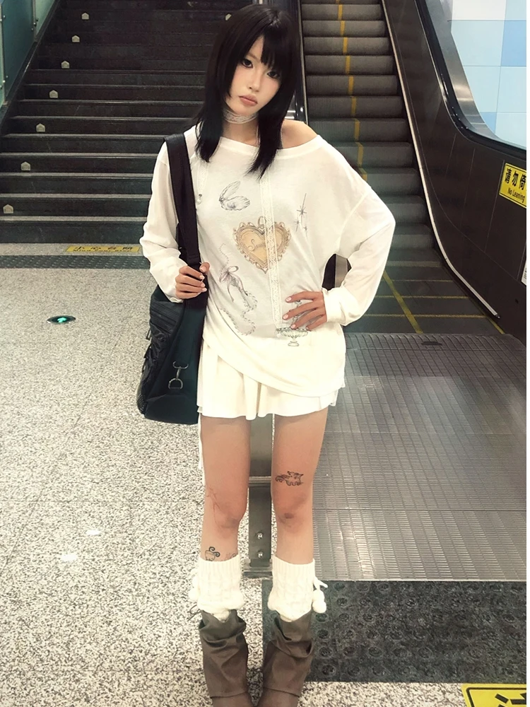 Футболка Tonngirls с принтом в стиле Харадзюку женские повседневные свободные топы