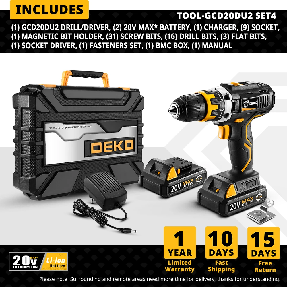 

DEKO GCD20DU Беспроводная дрель