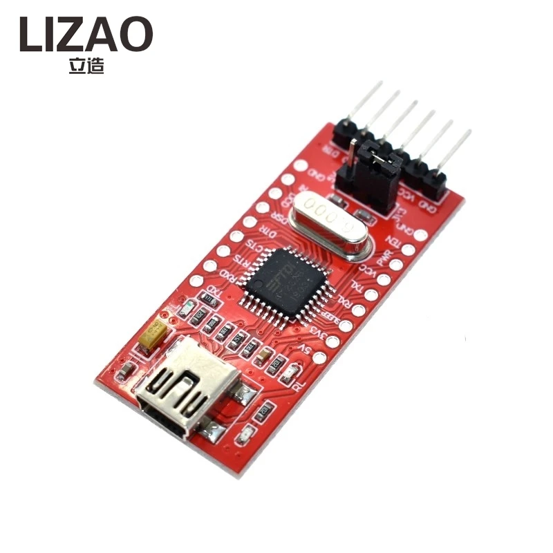 Фото Модуль последовательного интерфейса LIZAO FT232RL USB 2.0 на TTL, преобразователь уровня напряжения 3.3V ~ 5V DC, плата-адаптер FT232BL для загрузки программ и отладки №2