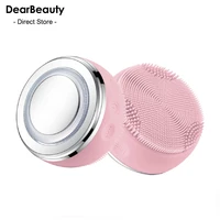 silicone face clean brush electric face cleanser sonic facial cleansing brush 2in1 ems massage skin deep washing brush too faced