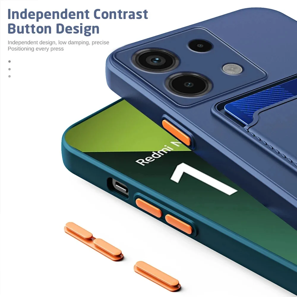Мягкий силиконовый чехол Fundas с отделением для карт Redmi Note 13 11 12 11S 10 9 Pro Plus 4G Xiaomi Mi Poco