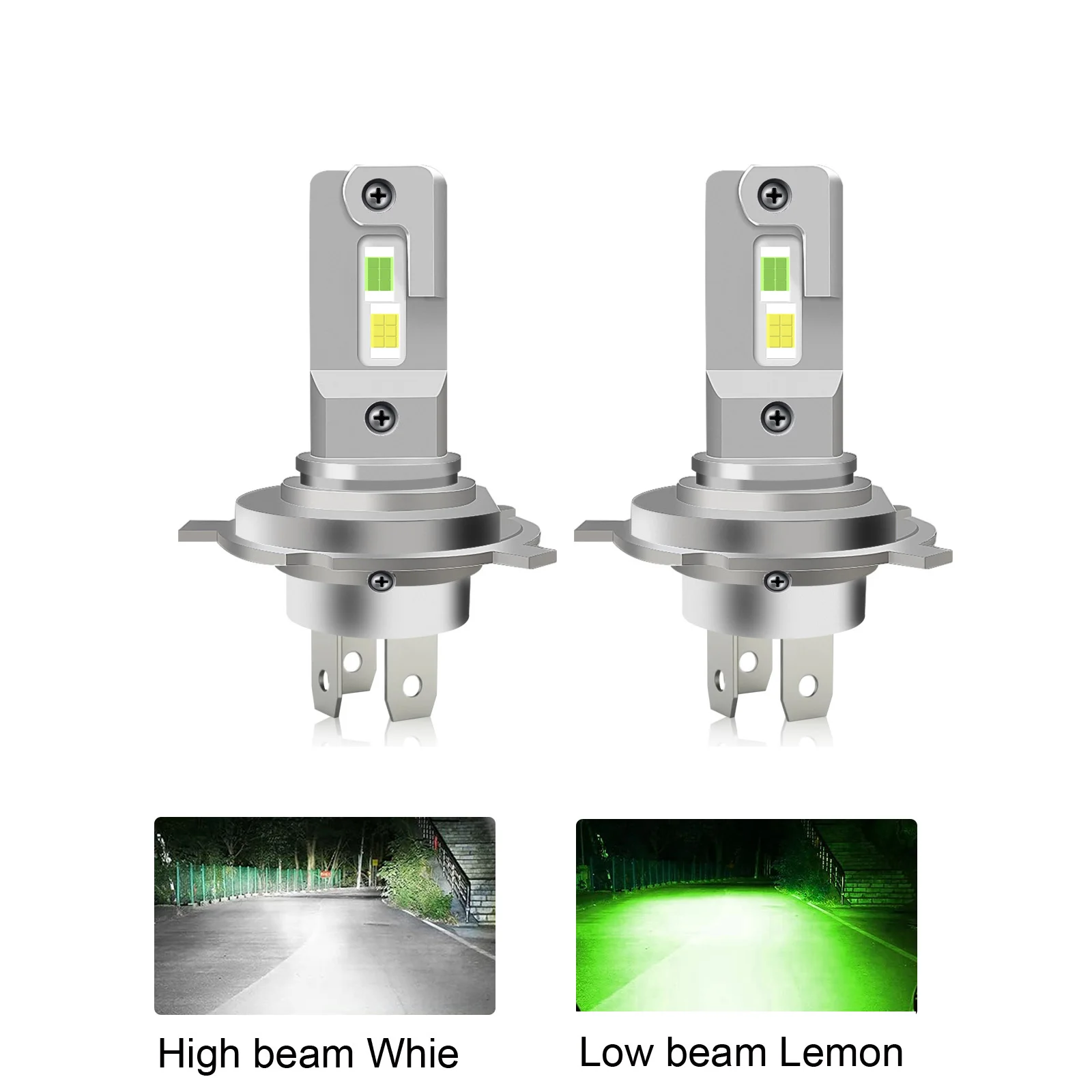 

2 Шт., 50000LM, Светодиодные Лампы H4 9003 Для Автомобильных Фар, Универсальный Чип CSP Без Вентилятора, Двойной Луч