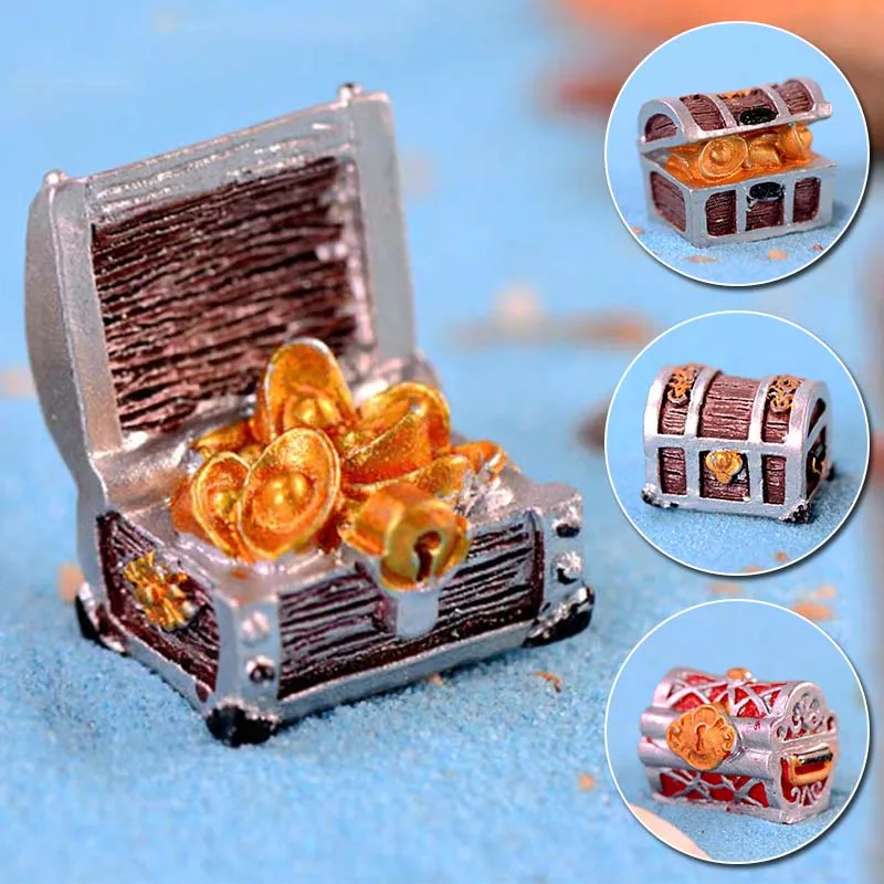 Миниатюрный сундук с сокровищами античный креативный аквариум для рыб украшение