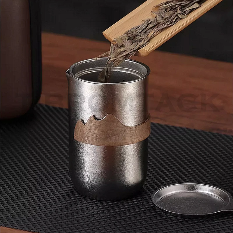 Чайный набор из чистого титана для путешествий портативный уличный с одной