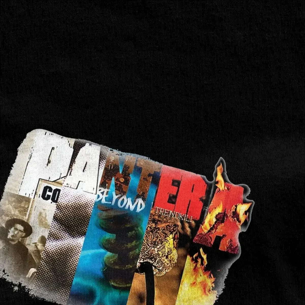 Футболка с коллажем Pantera Band для мужчин и женщин винтажная рубашка из чистого