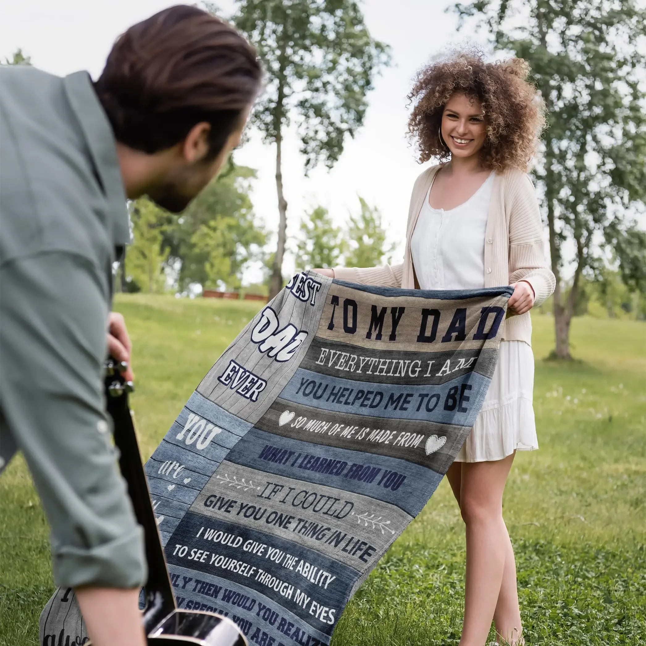 Подарочное одеяло на день рождения для дочери и сына лучший папа свете подарок