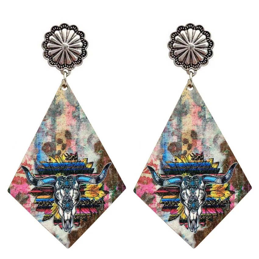 Женские Геометрические серьги из искусственного драгоценного камня бирюза