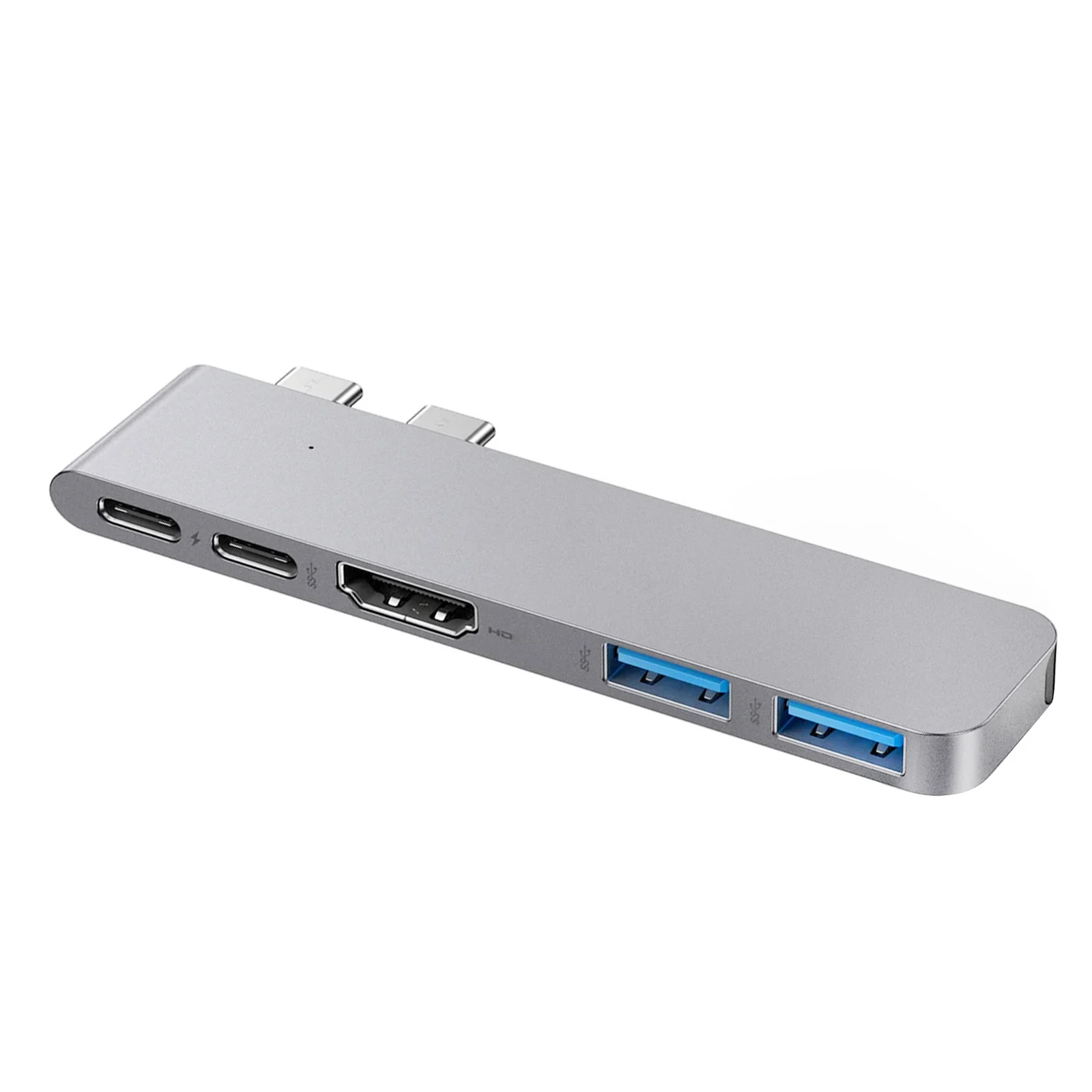 

5-in-2 USB-C Hub Type-C Docking Station Multiport Adapter 4K HD USB C Data Charging Port Compatible with MacBook Air MacBook Pro