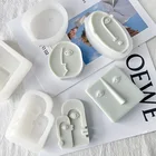 Силиконовая форма для свечей и воска, сделай сам, необычное абстрактное лицо, ароматерапия, свеча, мыло ручной работы из эпоксидной смолы, литье, литье, инструмент