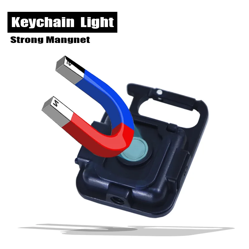 Mini Flashlights Camping Lights Outdoor USB Rechargeable Key Light Lantern OutsideFishing Hiking COB 800 Lumen Lantern Corkscrew