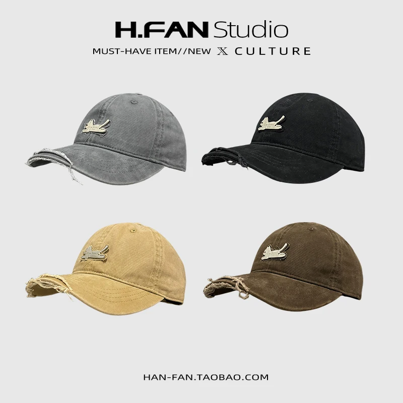 INS Мягкая верхняя шляпа с логотипом кота универсальная модная бейсболка мужская