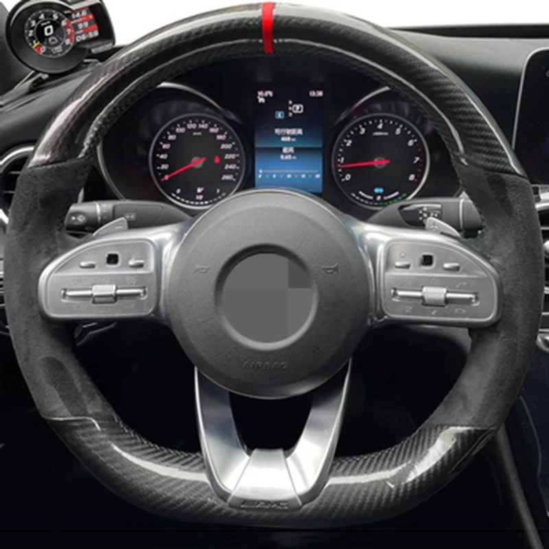 

Car Accessories Suede Braid Car Steering Wheel Cover For Mercedes-Benz A-Class W177 C-Class W205 E-Class W213 S-Class W222 GLC