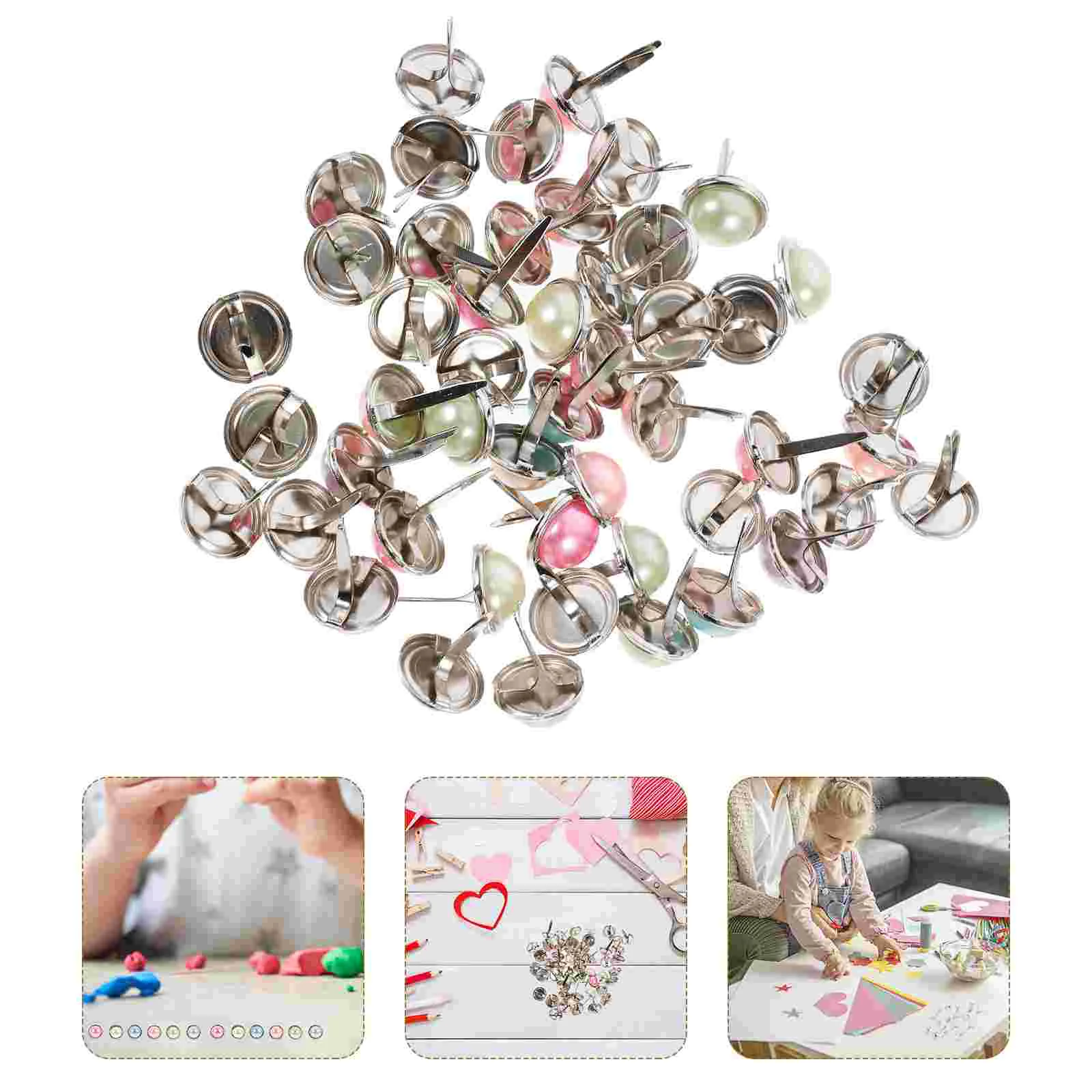 

50 Craft Paper Brads Pastel Fasteners Craft Brads Brads Embellishments Metal Brads Fasteners
