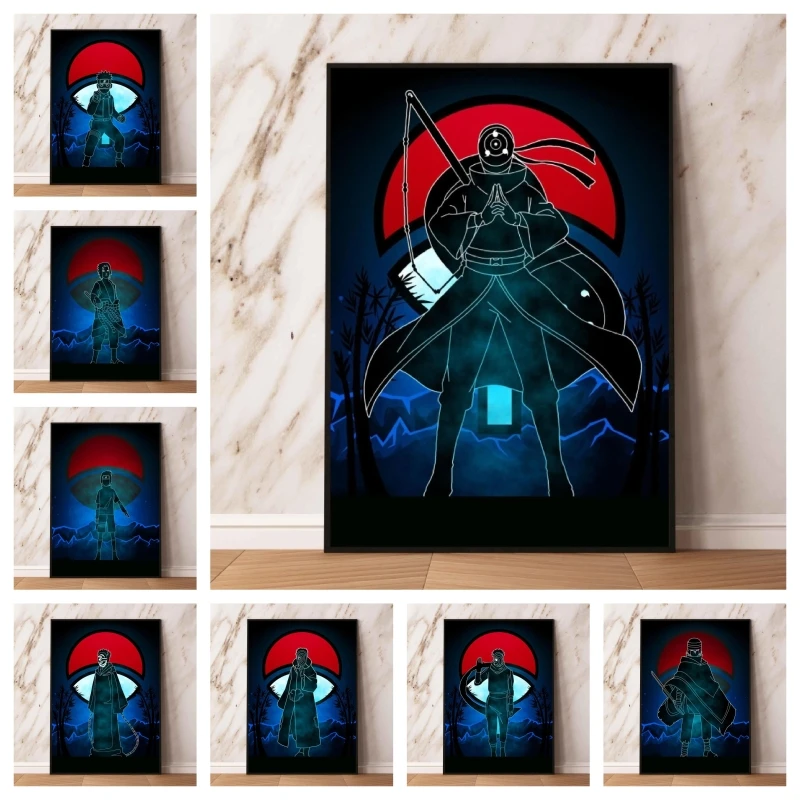 

Canvas Art Walls Painting Naruto Uchiha Obito Decor Gifts Cartoon Character Picture Kid Action Figures Decorative Poster Home