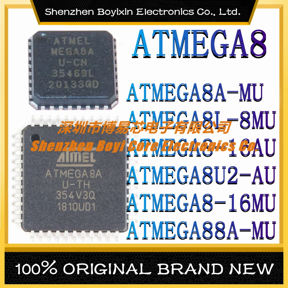 

ATMEGA8A-MU ATMEGA8L-8MU ATMEGA8-16AU ATMEGA8U2-AU ATMEGA8-16MU ATMEGA88A-MU Microcontroller (MCU/MPU/SOC) IC Chip