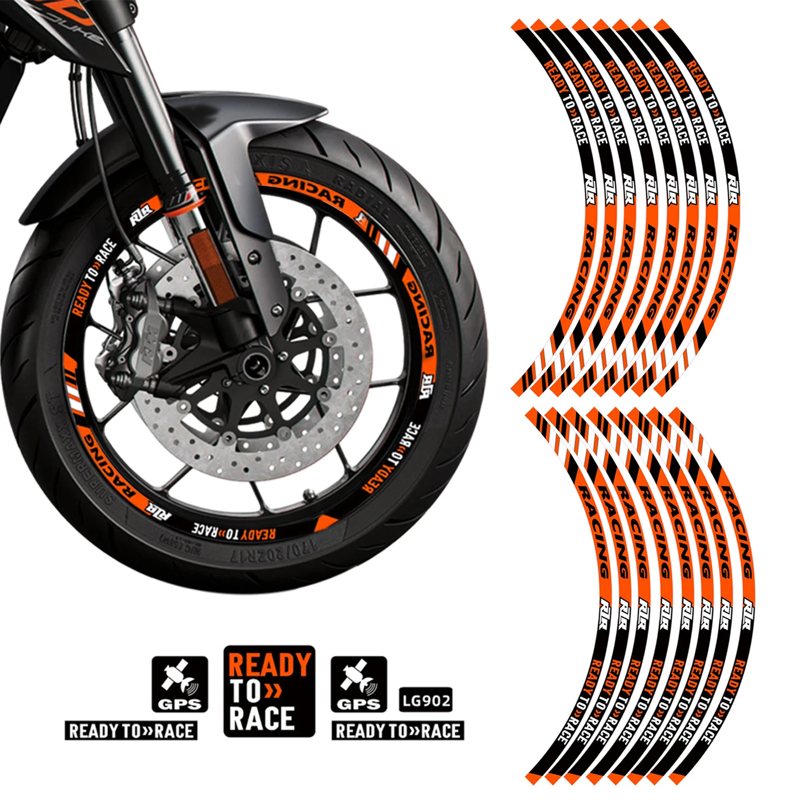 

Reflective Motorcycle Wheel Stickers Rim Strips Decals 17" Hub Accessories For KT R2R Du-ke Ready To Race 250 690 790 890 RC390