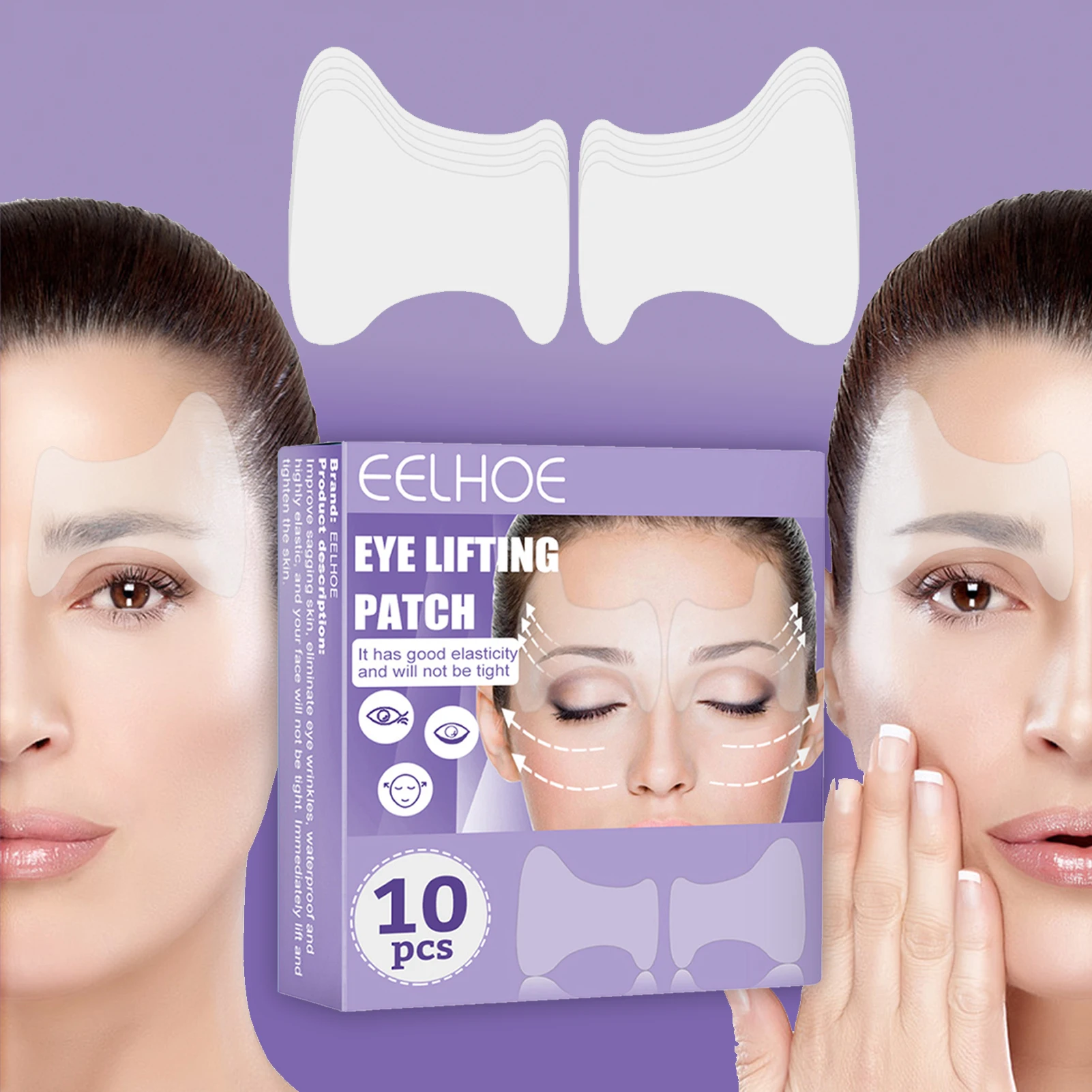 

10 шт., невидимые эластичные ленты для подтяжки кожи вокруг глаз